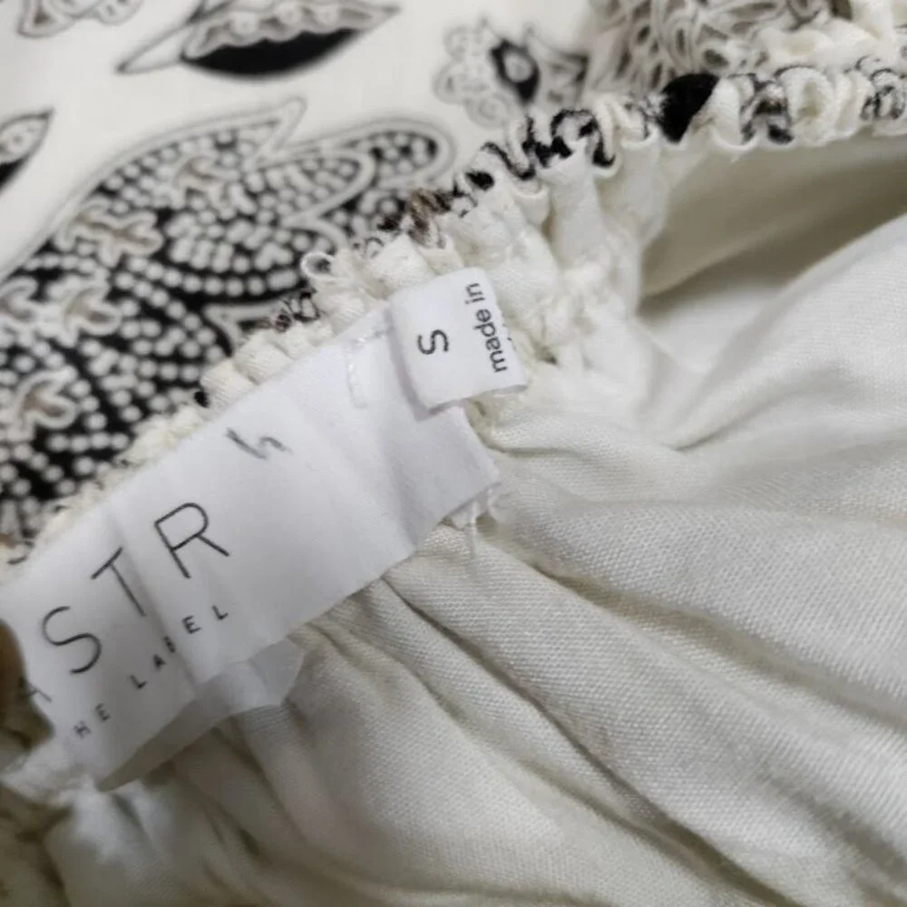 ASTR the Label Floral Print Maxi Linen Dress With Smocked Bodice Back Tie S - Picture 10 of 11